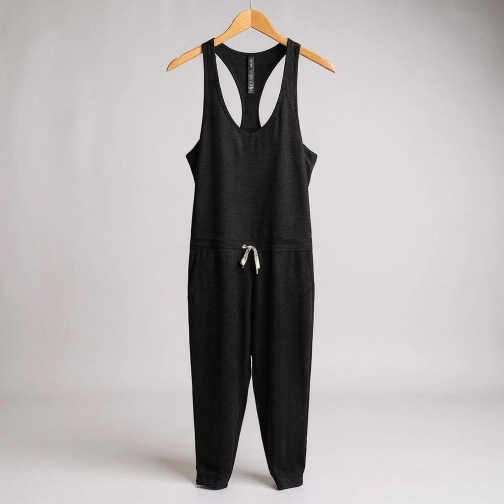 Vuori Lux Jumpsuit Stone Gray Performance Knit - Size Medium (Style VW426)